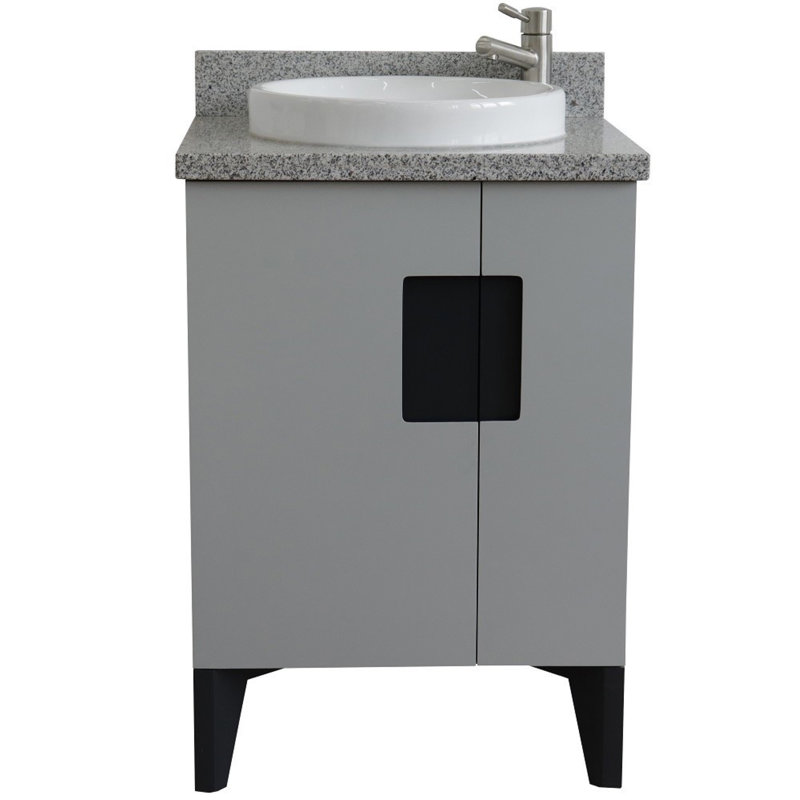 Ensemble de meuble-lavabo simple 25 po, gris, Gris clair