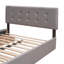 Lit plateforme tapissier avec 2 tiroirs et 1 lit gigogne simple TG, tissu de lin, grand lit - gris clair