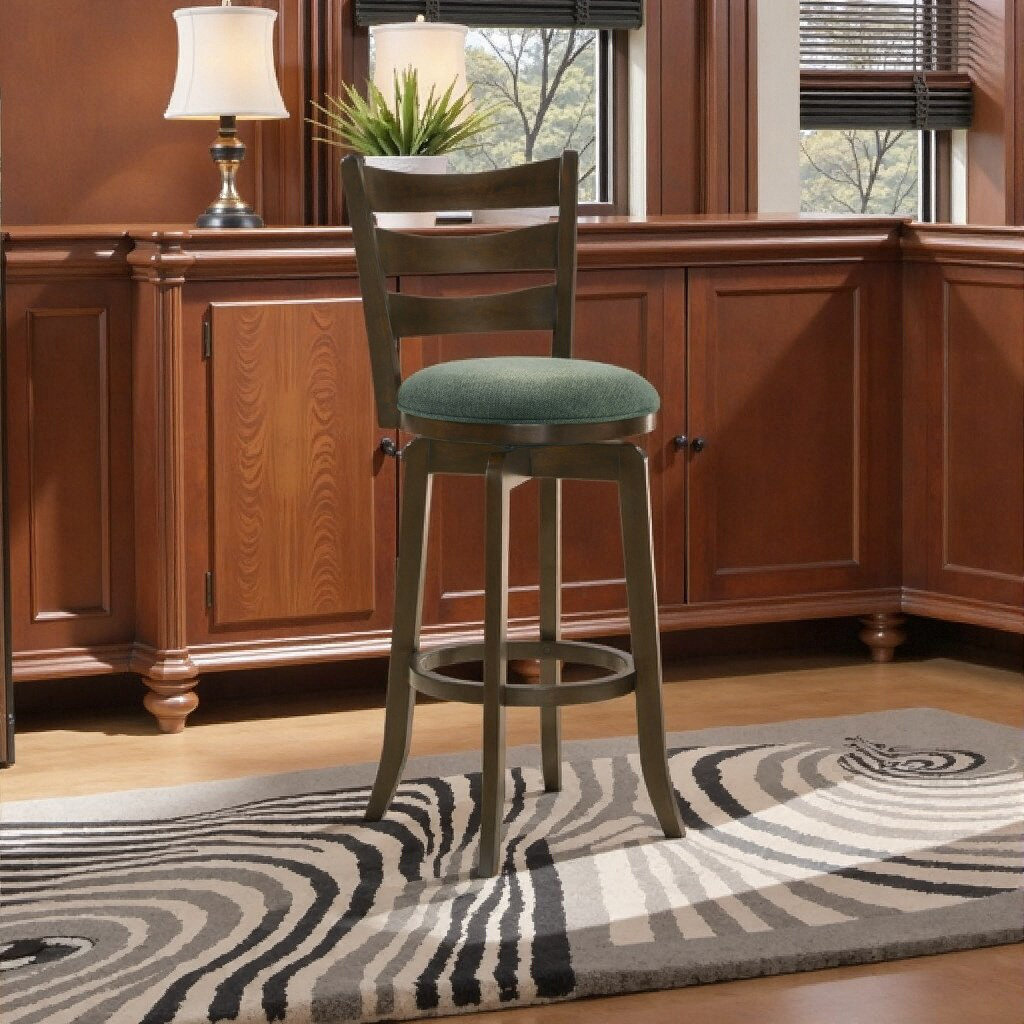 Darby Home Co Fenster Hunter Green Swivel Bar Stool – Classic Pub ...