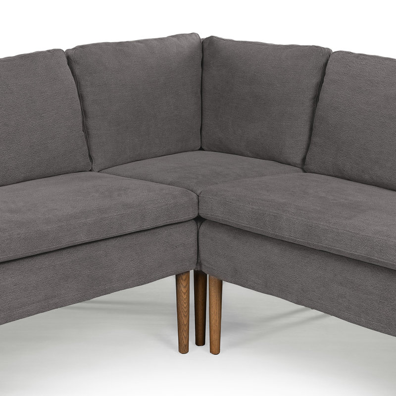 Aurelia Modular 3-Piece Slipcover Sectional, Broadway Coffee Linen, Left Hand Facing, 34.5" H x 99" W x 76" D
