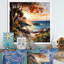 Coucher de soleil hamac près de la plage I - art mural tropical côtier-2090903696-2090903704