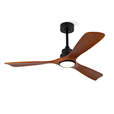New Model 52 Inch Wood Ceiling Fan With Lights & Remote - Reversible DC Motor, Black Ceiling Fan For Living Room & Bedroom​