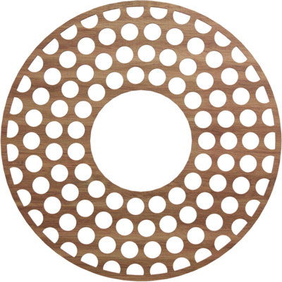 24"OD x 8 3/4"ID x 3/8"T Fink Wood Fretwork Pierced Ceiling Medallion, Raw MDF