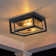 2-light Motion Sensor Dusk To Dawn Outdoor Flush Mount Ceiling Light With Clear Water Glass Shade (1-pack)