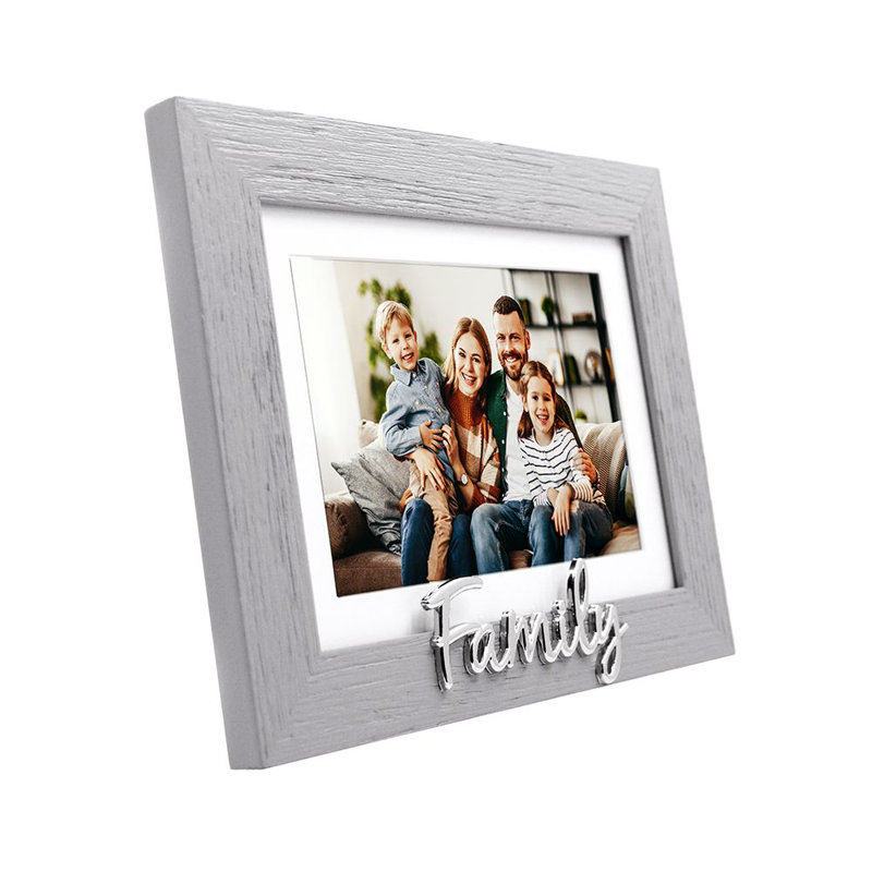 Diggins Grey Matte Picture Frame with Mat, Family