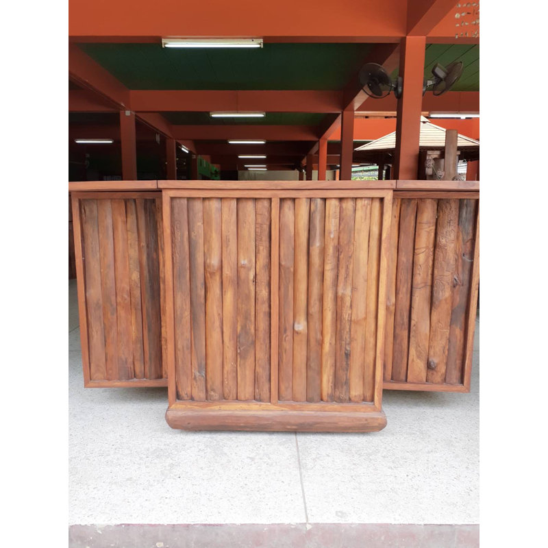 Turcotte 38'' Solid Wood Bar Cabinet