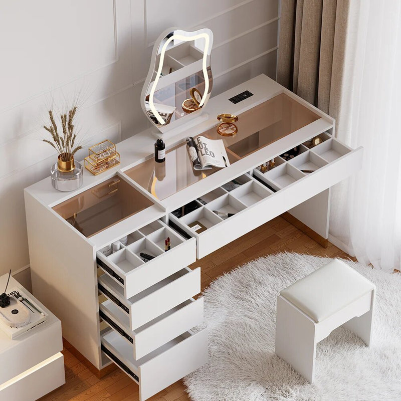 55" Smart Makeup Vanity Set With Mirror & Lights