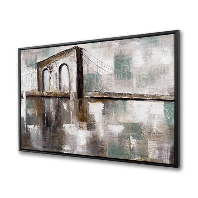 Peinture abstraite, pont tacheté - Bureau des villes, toile encadrée