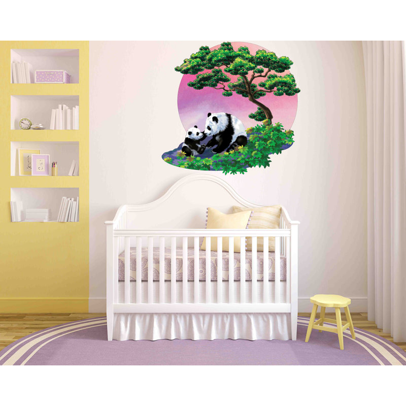 Adhésif décoratif panda et petit, H 35 po x l 36 po