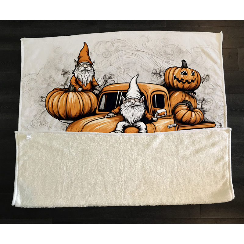 Jeté Richart, L 68 po x L 80 po, Floral / abstrait, Orange clair / gris / brun