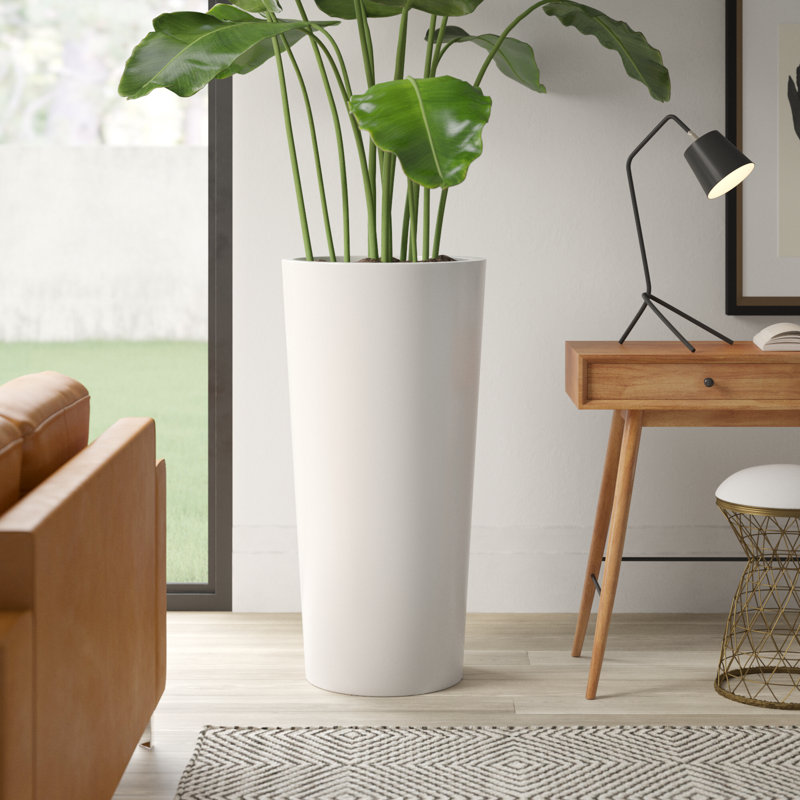 Jardinière cylindrique haute et ronde Sonoma, Blanc, H 30 po x l 15 po x P 15 po