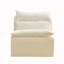 Méridienne 3 places en polyester avec dossier, entièrement compressée pour le salon et la chambre à coucher, blanc-118056555