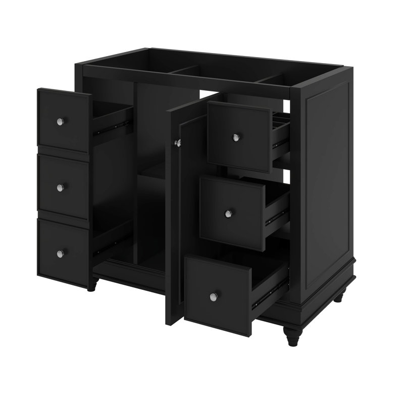 Meuble-lavabo de 36 pouces avec 4 tiroirs et tablettes réglables