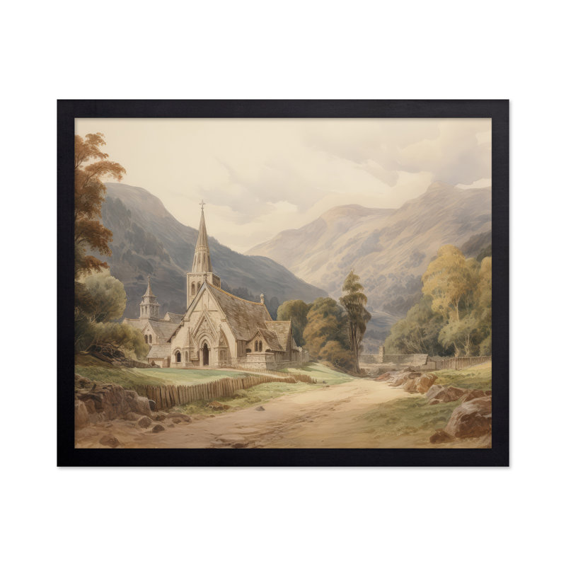 Église de campagne, 11"H x 14"W, Poster, Unframed