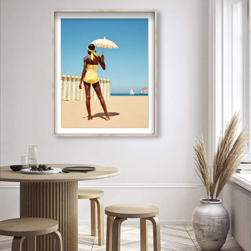 Cabana Muse III Shadowbox Fashion Print by Oliver Gal, Black Frame, 16 x 20, 21.5"H x 25.5"W, Natural Oak Shadowbox