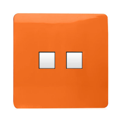 Trendi Switch 2 Gang RJ45 Cat 5e PC Ethernet & Telephone Sockets