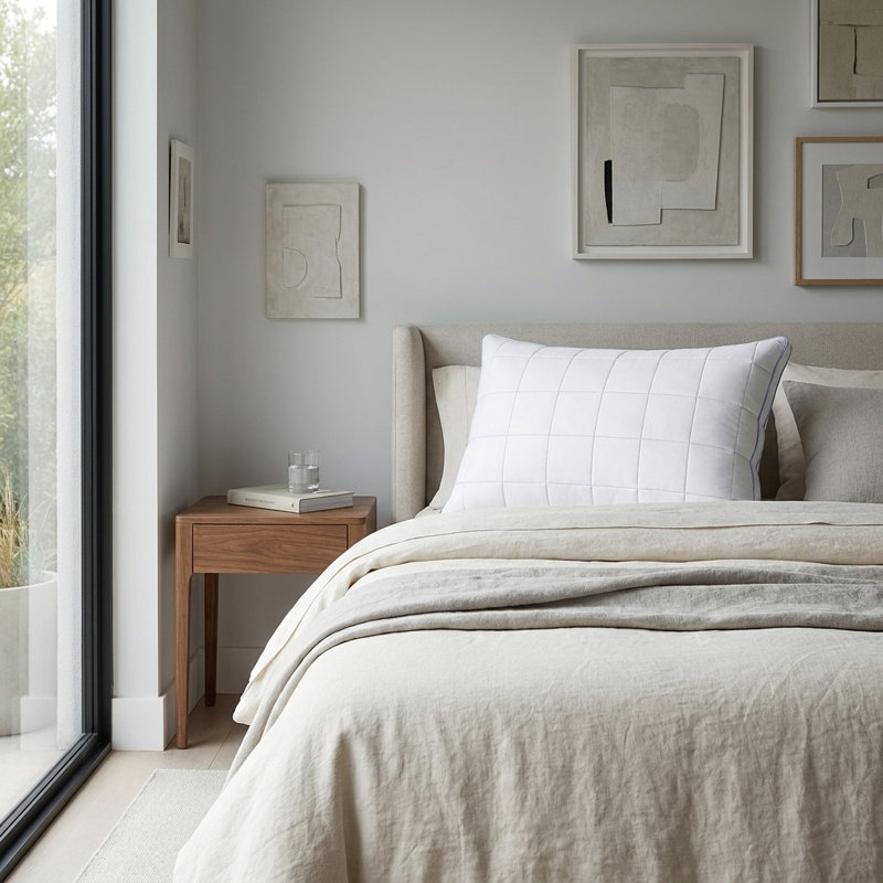 Coussin de refroidissement réglable 3-en-1 - Coussin de lit matelassé à haut dossier avec soutien ferme