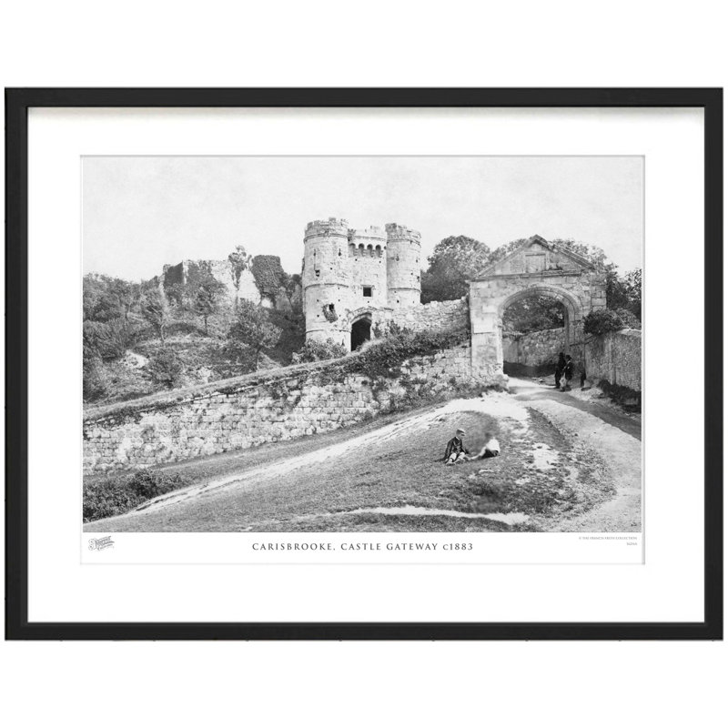 Carisbrooke, Castle Gateway C1883 - Single Picture Frame Print, 28cm H x 36cm W x 2.3cm D