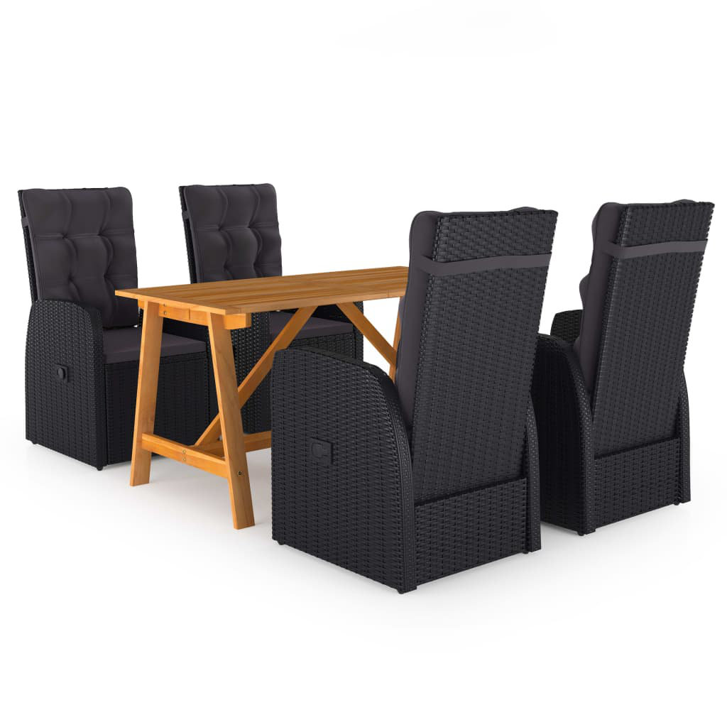 4 - Person Wicker Patio Dining Set with Rectangular Table , Cushions Included