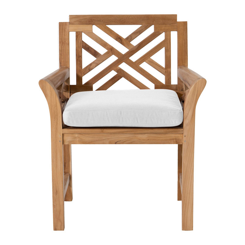 Monterey Outdoor 11 - Piece Teak Dining Set with Cushions, White