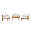 Ensemble de conversation d'extérieur en bois d'acacia 4 places avec coussins beiges et finition naturelle