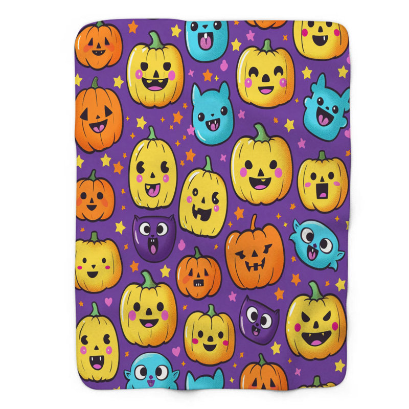 Cutesy Creeps - 1 pièce Sherpa Premium, L 60 po x L 80 po