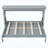 Twin Size Murphy Bed, can be Folded into a Cabinet, Gray