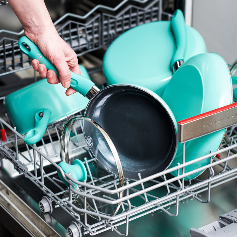 Turquoise Aluminum Non-stick 13-Piece Cookware Set