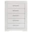 Ivon Tall Dresser Chest, 5 Drawers, Modern Glossy Solid Hardwood-108977091