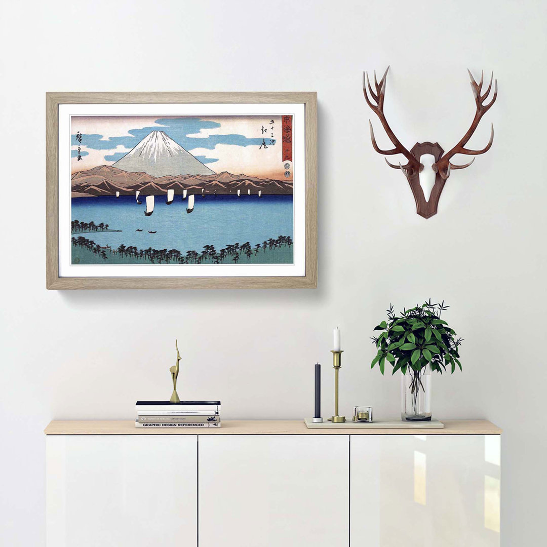 Sailing Past Mount Fuji by Utagawa Hiroshige - Picture Frame Painting Print