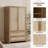 70.86'' H Bohemian - Inspired Rattan Armoire With Adjustable Shelves, Multi - Functional Storage Cabinet With 2-Door And 2-Drawer-1968716861