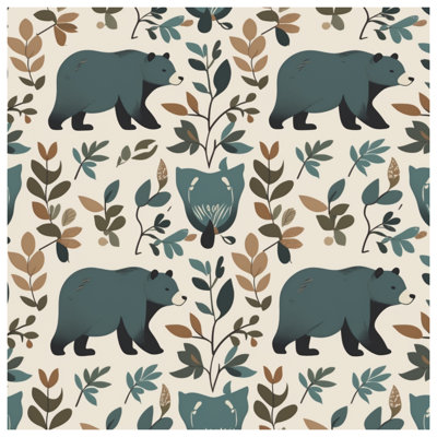 Bear Foliage Pattern Comforter