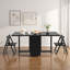 Black Solid Wood Folding Dining Set with 4 Chairs, Table with Casters and 2 Drawers, Space-Saving Design Fast Dispatch From UK Warehouse – Dispatched Within 2 Days-120147904