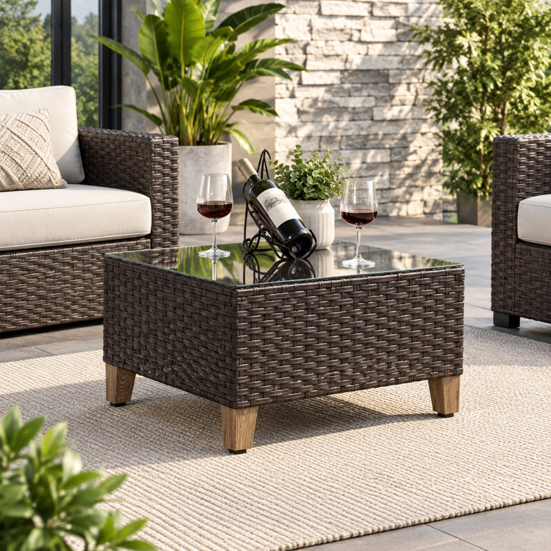 Table basse carrée en métal pour l'extérieur, l 24 po x P 24 po