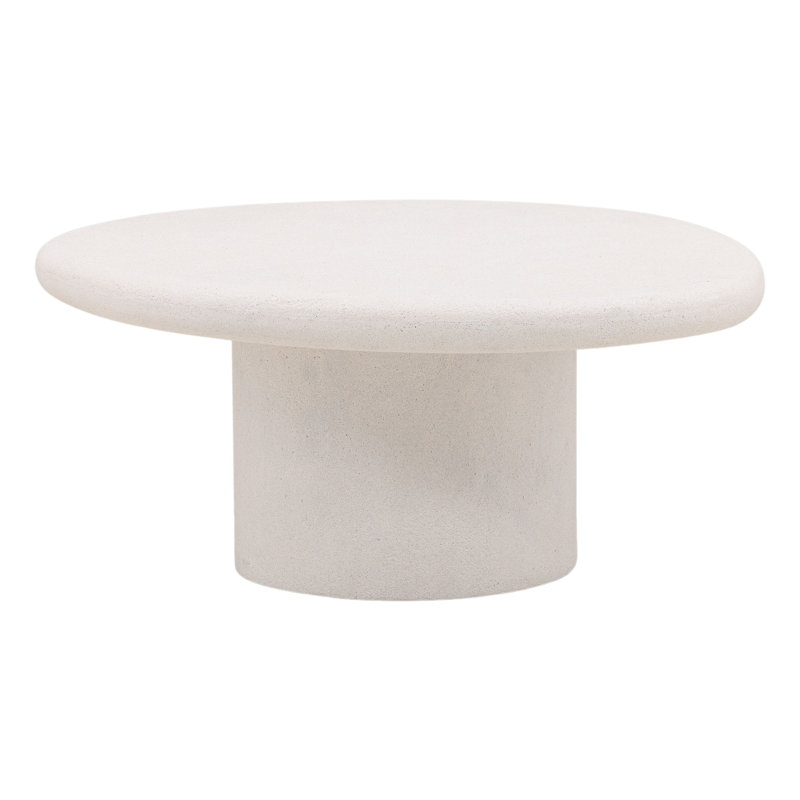 Trinna Concrete Terrazzo Coffee Table, White