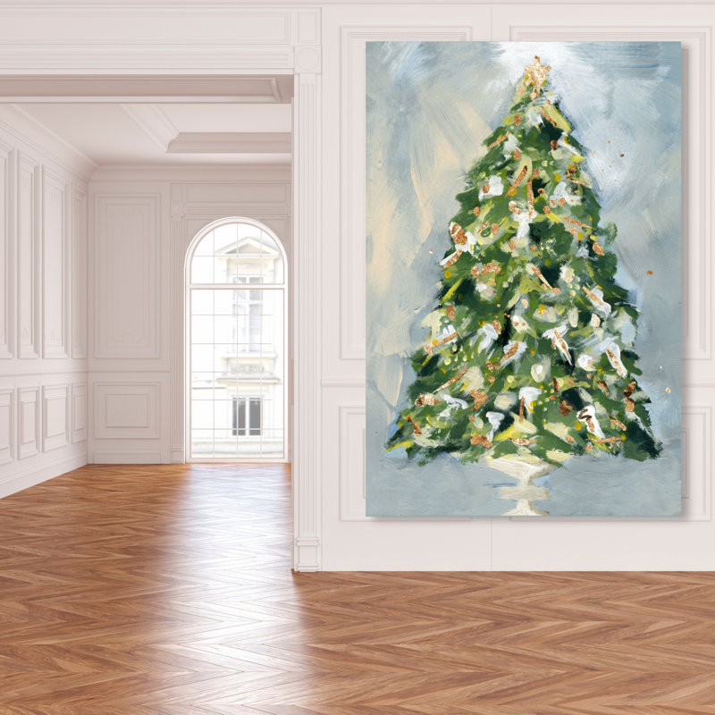 «Christmas Tree 3», peinture sur toile, H 24 po x l 16 po x P 2 po, Toile tendue