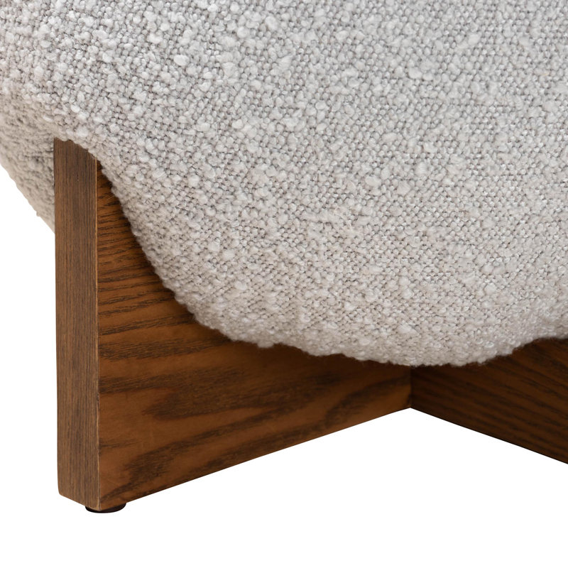 Wozniak Upholstered Ottoman, Light Gray Polyester Blend