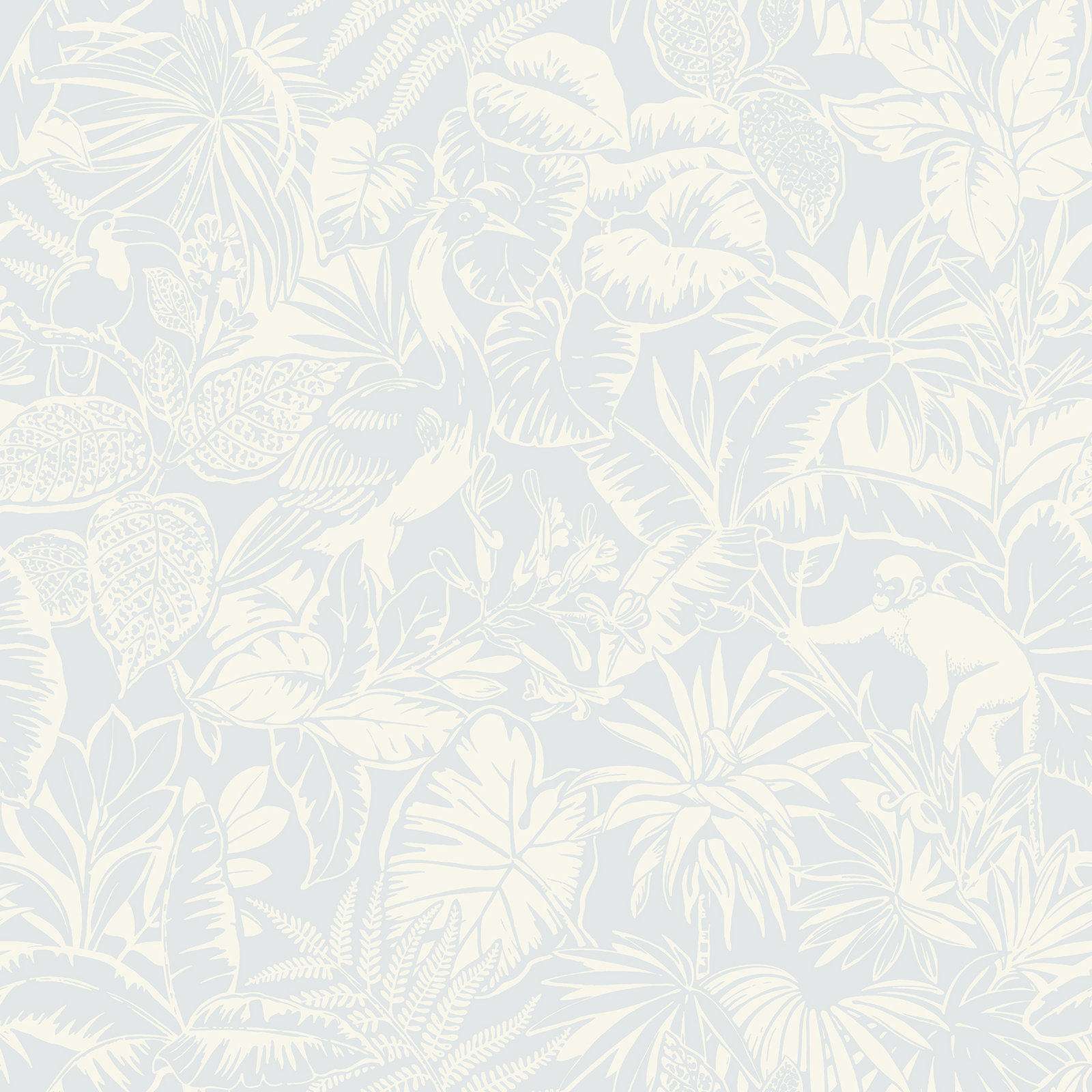 Cheri Floral Wallpaper, Light Blue