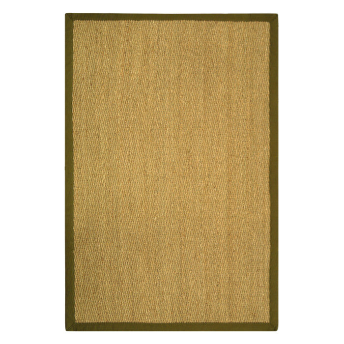 Auckland Bamboo Slat/Seagrass Natural/Olive Area Rug