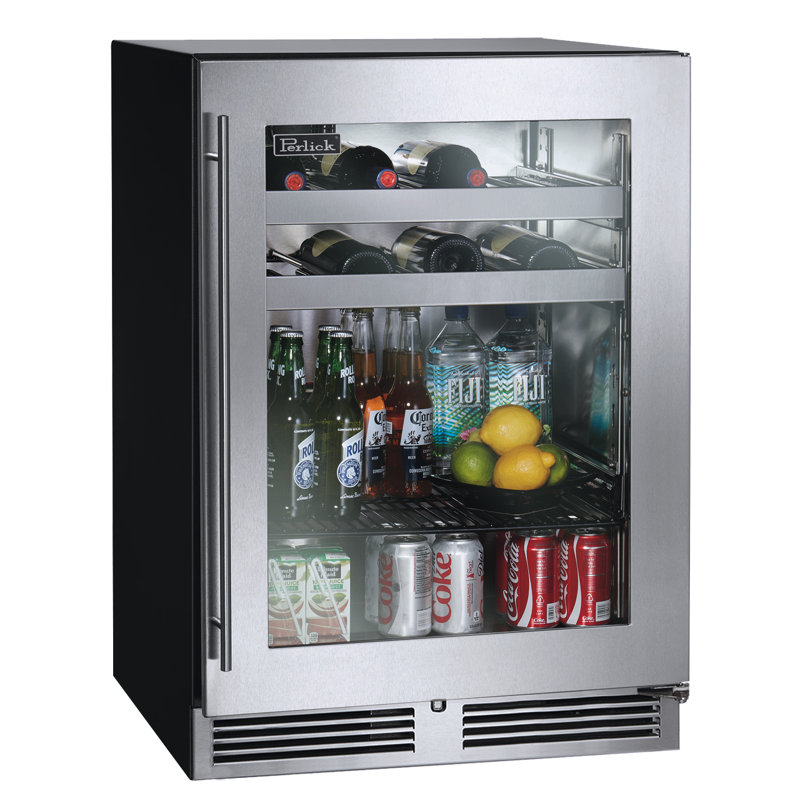 Perlick 24'' W Built-In Beverage Cooler with Wine Storage, Right, Without