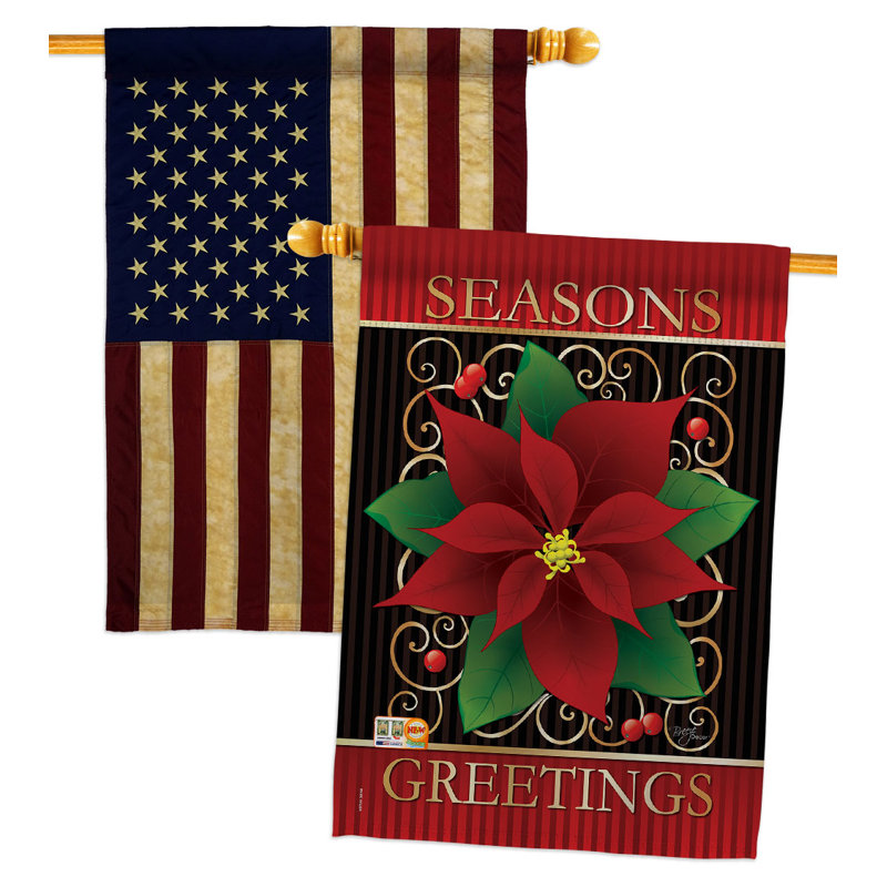 Double Sided 40'' H x 28'' W Polyester Christmas House Flag
