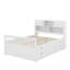 Base de lit plateforme double pleine grandeur avec bibliothèques et tiroirs de rangement-1294189195