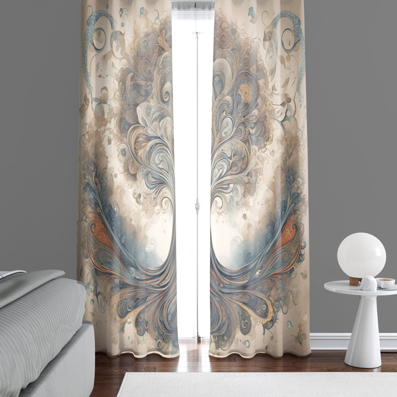 Paire de rideaux semi-transparents en polyester Easthampton, L 40 po x L 61 po
