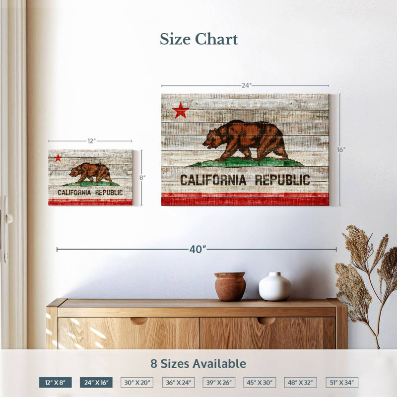 Drapeau californien Borges, H 16 po x l 24 po