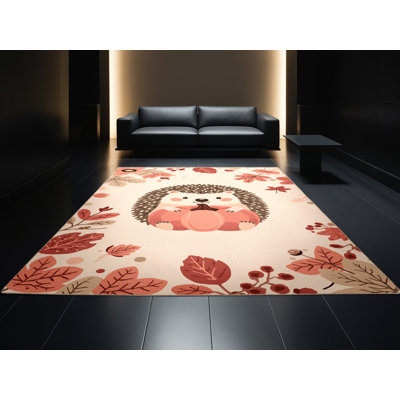 Tapis moelleux moelleux à motif abstrait moderne et contemporain Faye Thanksgiving - reliure beige