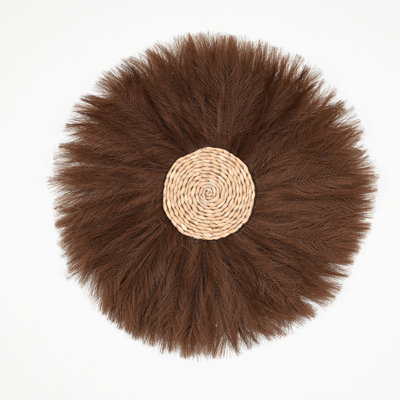 Artificial Faux Pampas Grass Everyday Spring Front Door Wreath Wall Decor
