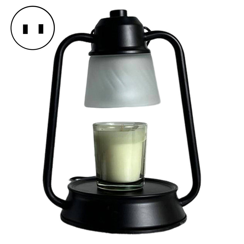 Candle Warmer Lamp Dimmable Timer Function High Stability Non-Slip Safe to Use Desktop Metal Wax Melting Warmer Lamp, Black