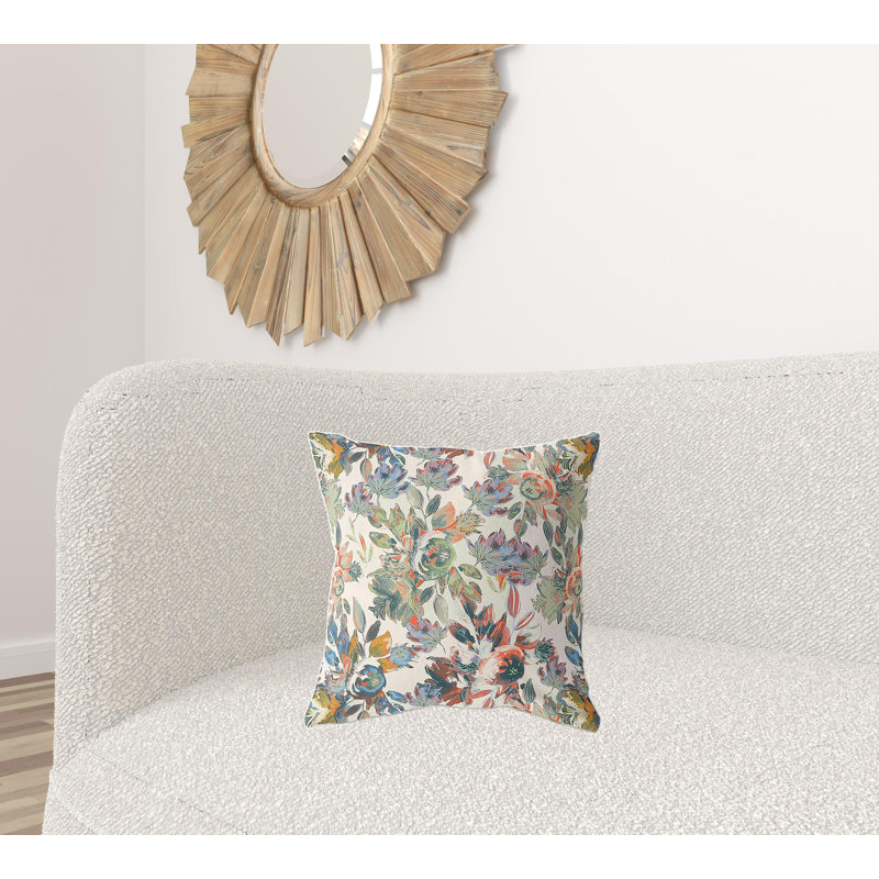 Coussin 18 po x 18 po Broadcloth, Vert / beige