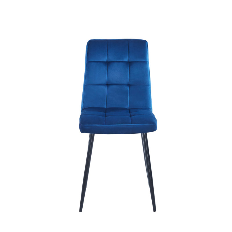 Coffield 50cm H Upholstered Side Chair, Blue