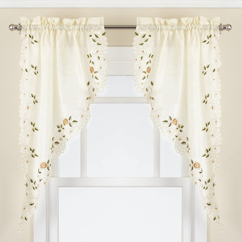 Kwame Rosemary 58" Swag Kitchen Curtain Set